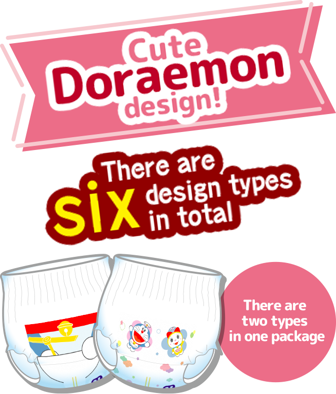 Cute Doraemon design! There are six design types in total, there are two types in one package