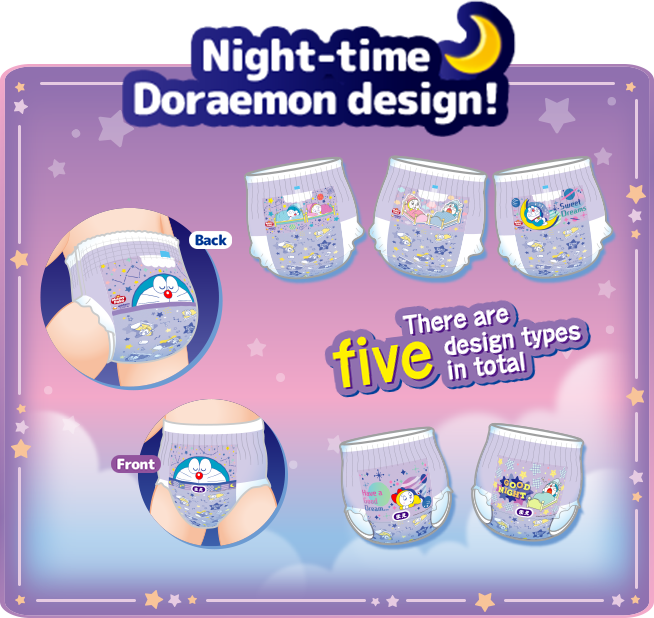 Night-time Doraemon design, There are five design types in total